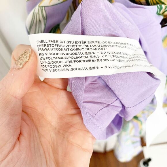 J.O.A. Just One Answer Raya Lavender Floral Midi Belted Dress Women’s Sz X-Small - Picture 14 of 15